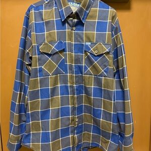 DIXXON Blue and Tan Checkered Men's Shirt